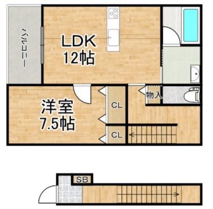 FORESTA(1LDK/2階)の間取り写真