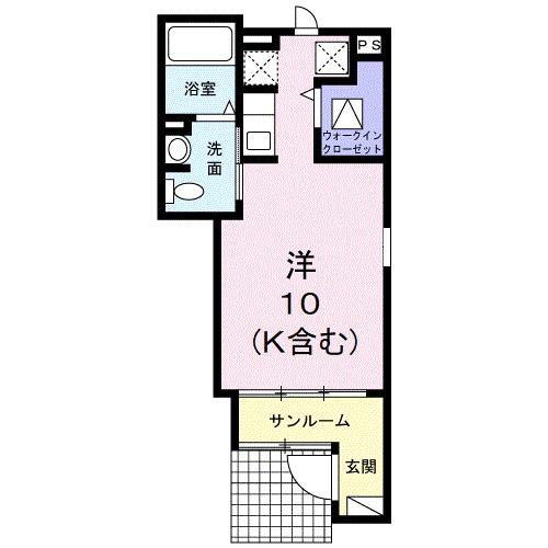 プリーゼ(ワンルーム/1階)の間取り写真