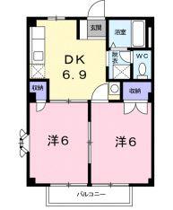 グリーンパーク I(2DK/2階)の間取り写真