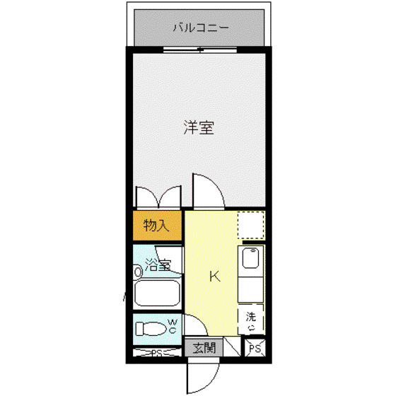 スカイタウンコーストIII(1K/4階)の間取り写真