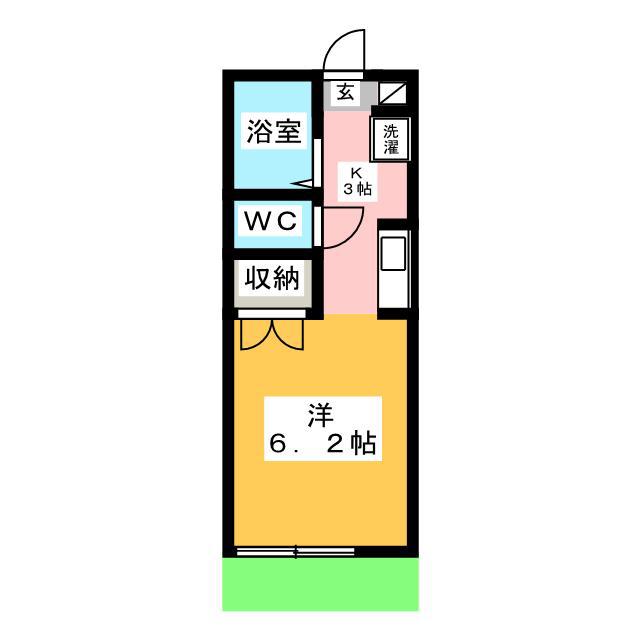 メゾンソレイユ(1K/1階)の間取り写真