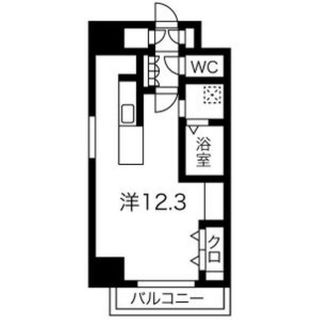 レ・ベント岐阜(ワンルーム/8階)の間取り写真