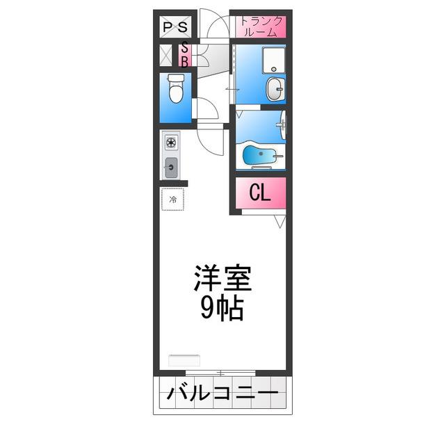 アンソレイエ(ワンルーム/1階)の間取り写真