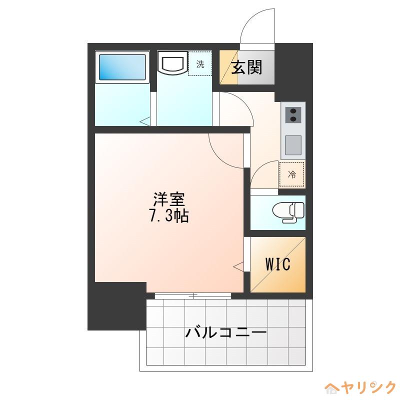 CREST TAPP黒川(1K/11階)の間取り写真