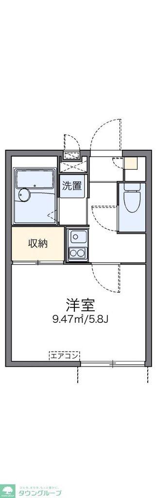 レオパレスルミエール馬場(1K/1階)の間取り写真