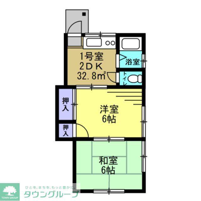 平野ハイムI(2DK/1階)の間取り写真