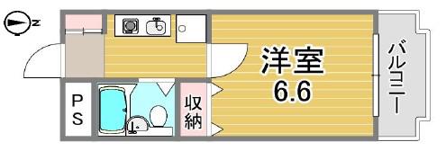 セレッソコート大阪城前(1K/4階)の間取り写真