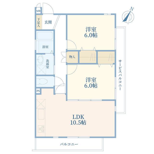 レスポワール(2LDK/3階)の間取り写真