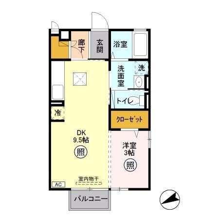 アルモニー(1LDK/1階)の間取り写真