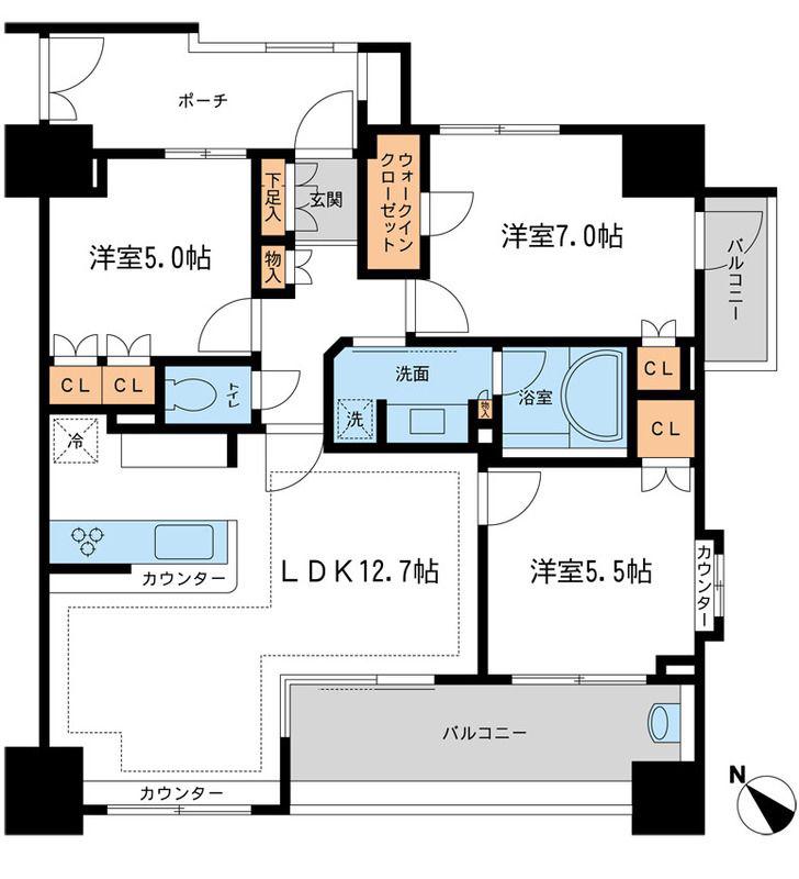 KDXレジデンス町田(3LDK/6階)の間取り写真