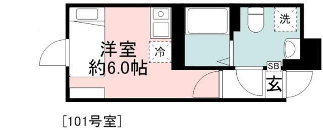 COMODO ABITARE(ワンルーム/1階)の間取り写真
