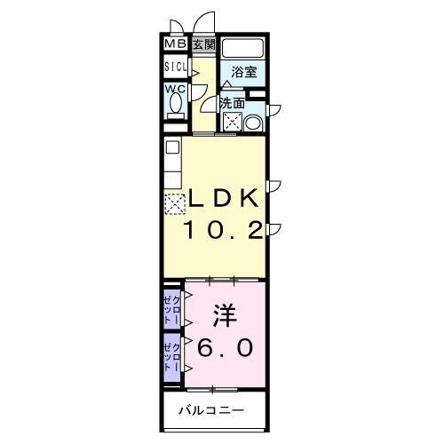 メゾン・ド・サンジュール(1LDK/2階)の間取り写真