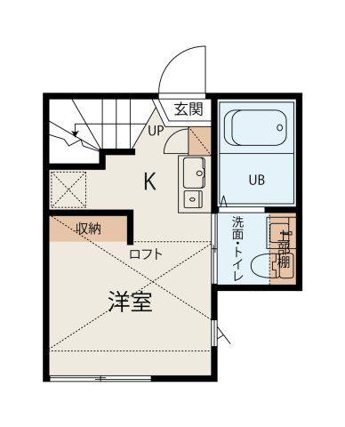 サントゥール山手(ワンルーム/1階)の間取り写真