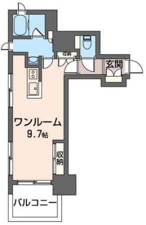 ソルレヴァンテ本八幡(ワンルーム/2階)の間取り写真