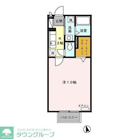 コーポラスS(1K/2階)の間取り写真
