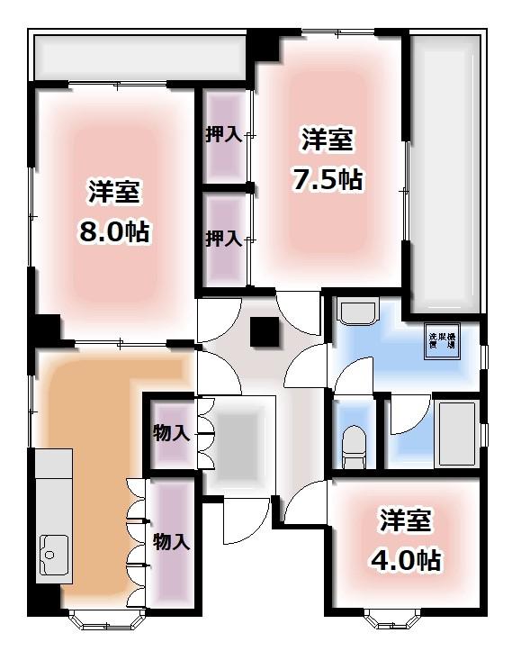 サンハイツ(3DK/3階)の間取り写真