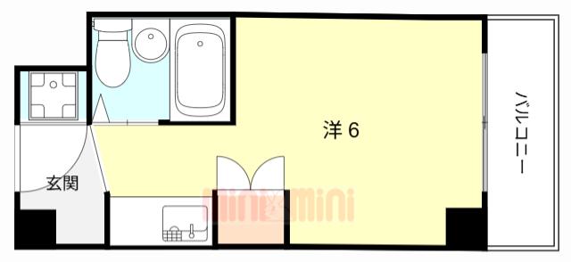 ヴィラサンローズ(ワンルーム/3階)の間取り写真