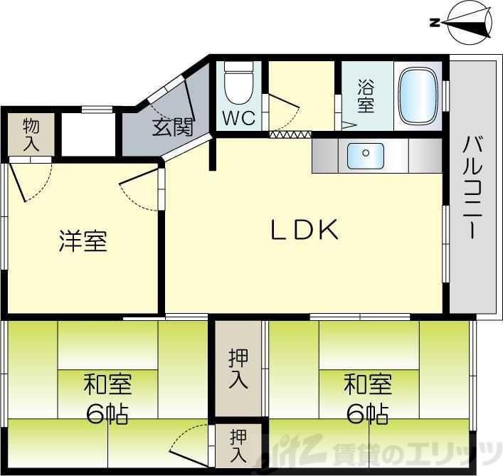 マンション沢良宜A棟(3LDK/5階)の間取り写真