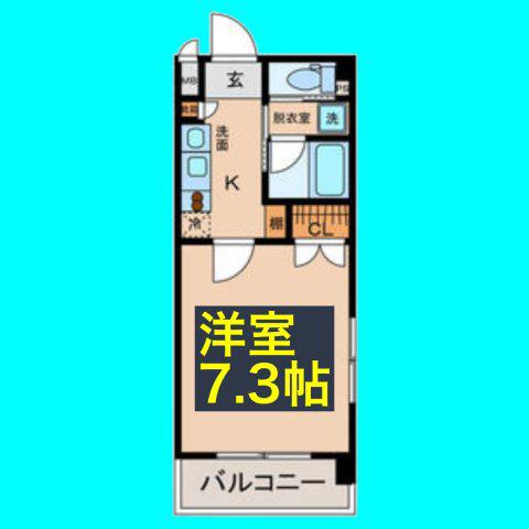 アップルコート一社(1K/2階)の間取り写真