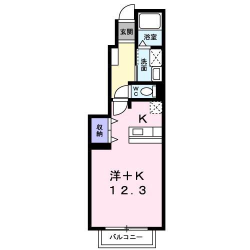 ウッディーコートIII(1K/1階)の間取り写真