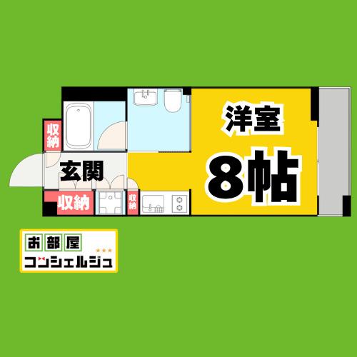 白川公園パークマンション(1K/6階)の間取り写真