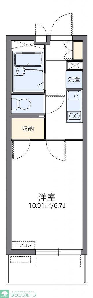 レオパレスTF ONE(1K/4階)の間取り写真