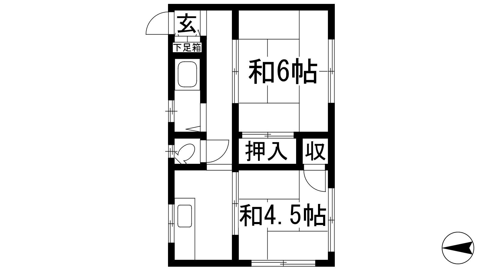パレス池田住吉(2K/3階)の間取り写真