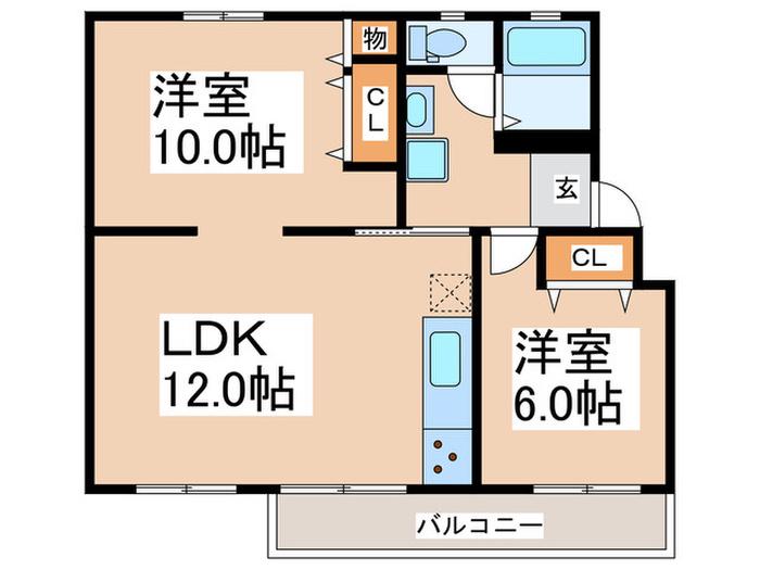 川和団地13号棟(2LDK/3階)の間取り写真