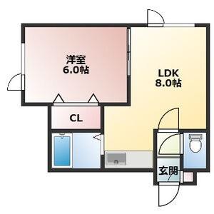 プラザイン396(1LDK/2階)の間取り写真