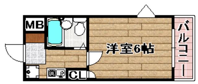 土室アパート(1K/3階)の間取り写真