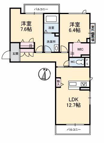 メゾン ユイ(2LDK/3階)の間取り写真