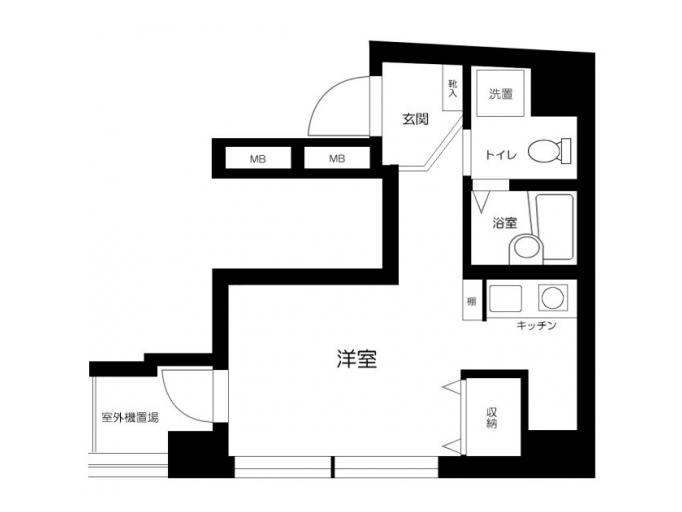 ソリテア四谷荒木町(1K/7階)の間取り写真