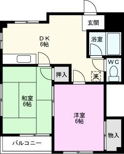 吉川サンビレッジ(2DK/4階)の間取り写真