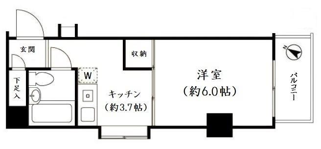 セントヒルズ三軒茶屋(1K/2階)の間取り写真
