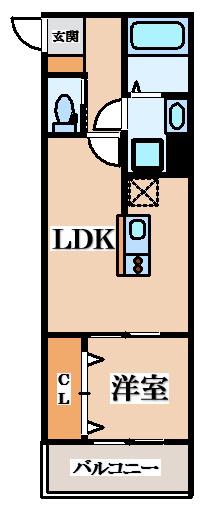 REGIES近大サウスII(1LDK/3階)の間取り写真