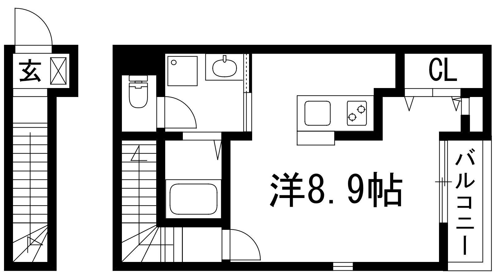 あんしんVERM五ケ山22-2001(ワンルーム/3階)の間取り写真