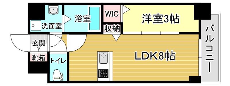 エスリードレジデンスザ・グラン大阪福島クラス(1LDK/7階)の間取り写真
