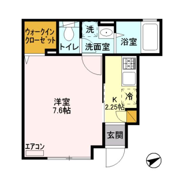 ヴェルドミール(1K/1階)の間取り写真