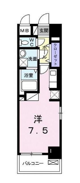 アビタシオン グランデ(ワンルーム/3階)の間取り写真