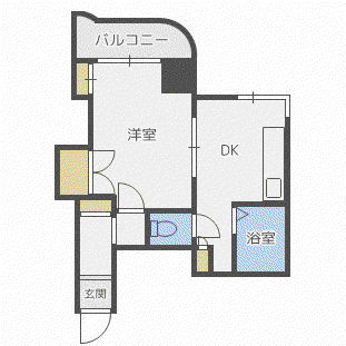 エンドレス三井南5条I(1DK/7階)の間取り写真