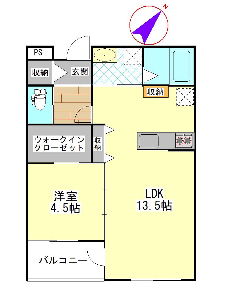 エンプレスツリーハウス(1SLDK/2階)の間取り写真