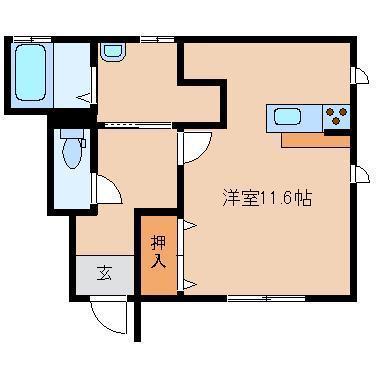 メゾン都南(ワンルーム/1階)の間取り写真