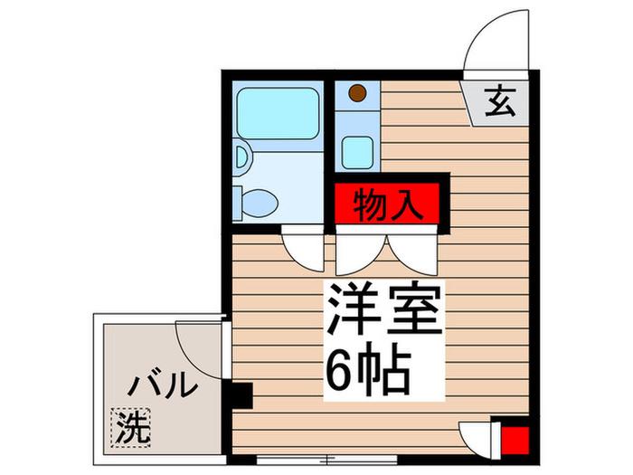 EVER GREEN(ワンルーム/2階)の間取り写真