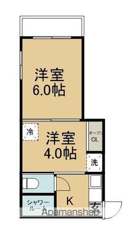 淀川マンション(2K/4階)の間取り写真