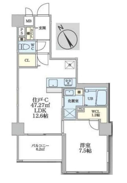 エスエス ノット(1LDK/5階)の間取り写真