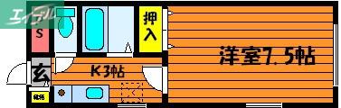 ドリームハイツ(1K/3階)の間取り写真
