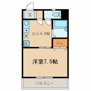 KYハイツ-猪方1丁目-(1DK/1階)の間取り写真