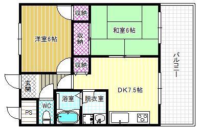 澤村マンション(2DK/2階)の間取り写真