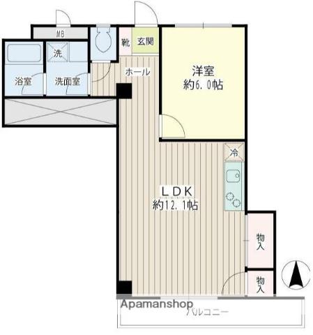 明星ハイム(1LDK/2階)の間取り写真