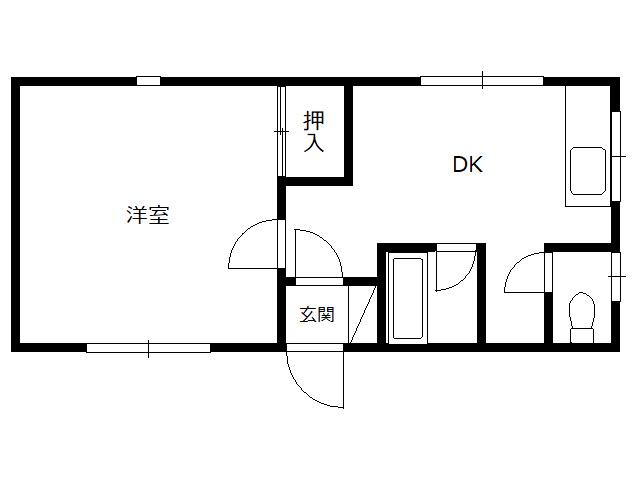 コーポJO(1DK/2階)の間取り写真